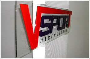 Рекламная стелла компании Sport international. Акриловое стекло